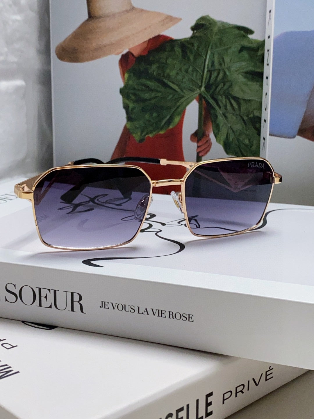 Prada Square Blue Lens Sunglasses for Men & Women - 465530