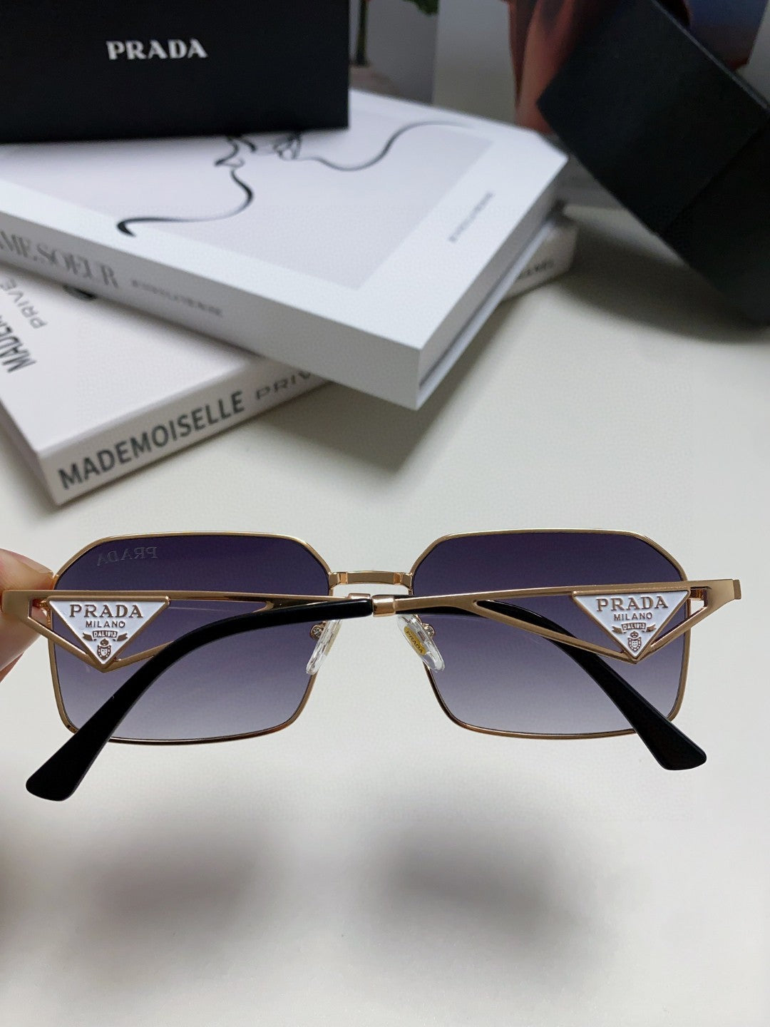Prada Square Blue Lens Sunglasses for Men & Women - 465530 - detail image 4