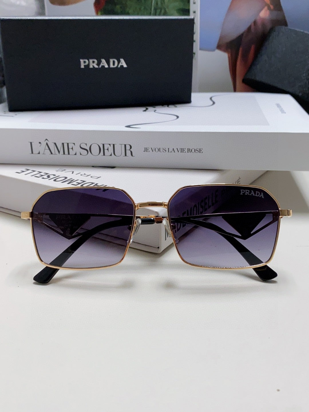 Prada Square Blue Lens Sunglasses for Men & Women - 465530 - detail image 6
