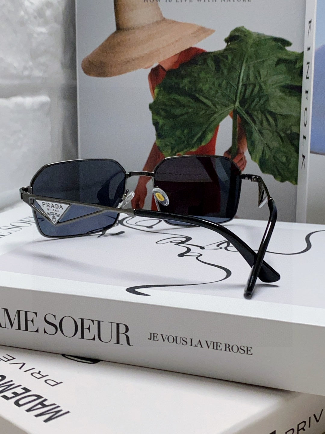 Prada Square Blue Lens Sunglasses for Men & Women - 465531 - detail image 2