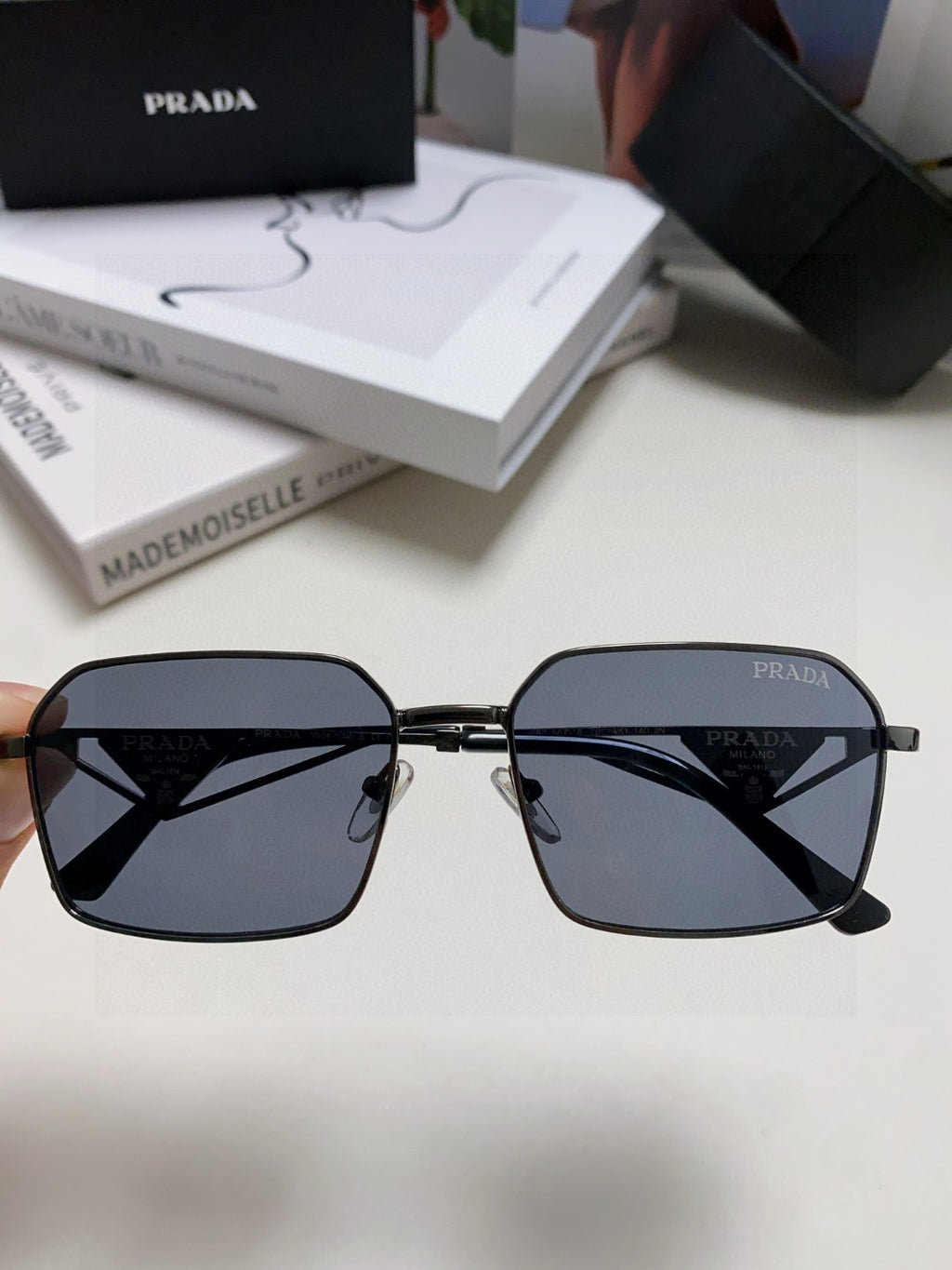 Prada Square Blue Lens Sunglasses for Men & Women - 465531 - detail image 3