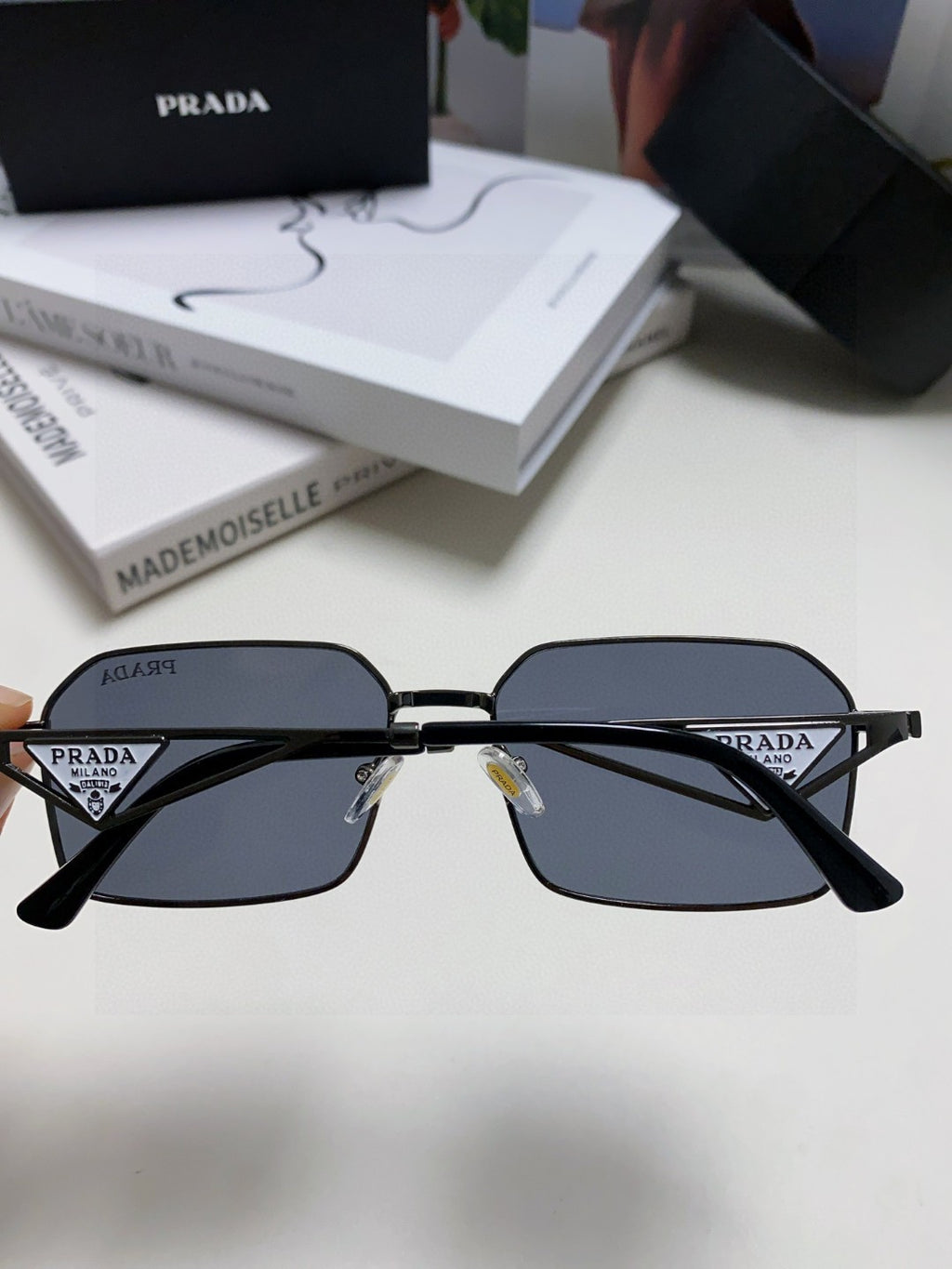 Prada Square Blue Lens Sunglasses for Men & Women - 465531 - detail image 4