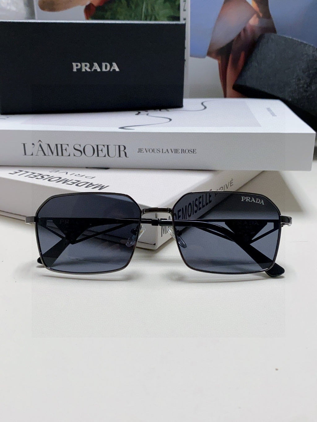 Prada Square Blue Lens Sunglasses for Men & Women - 465531 - detail image 6