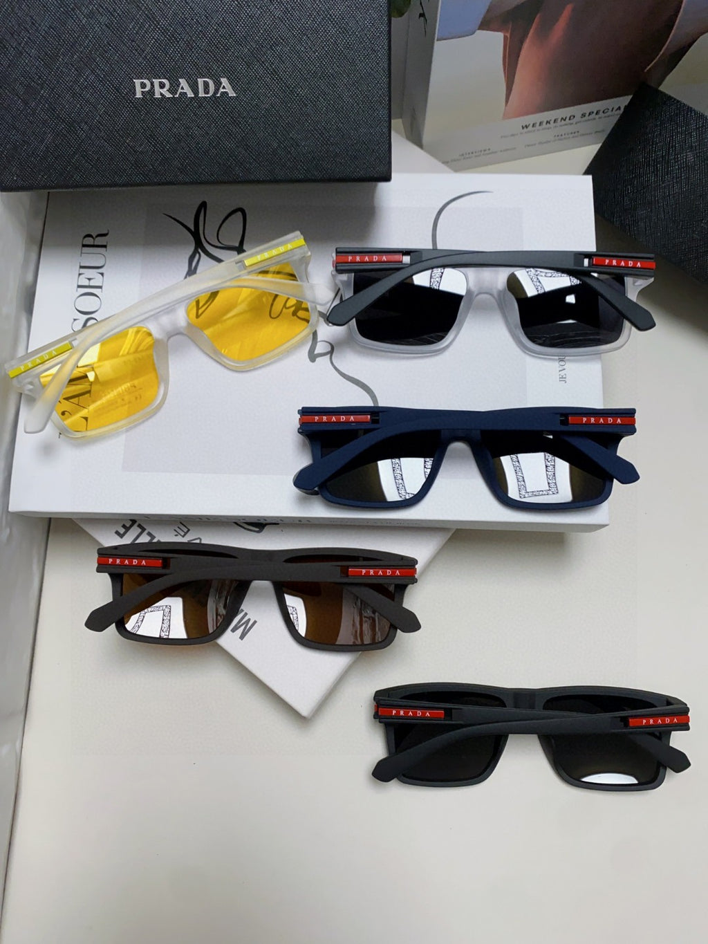 Prada Fashion Yellow Lens Sunglasses for Men & Women - detail image 7