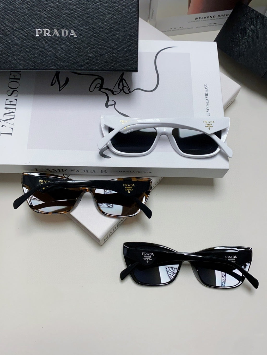 Prada Fashion Blue Lens Sunglasses for Men & Women - 465542 - detail image 8