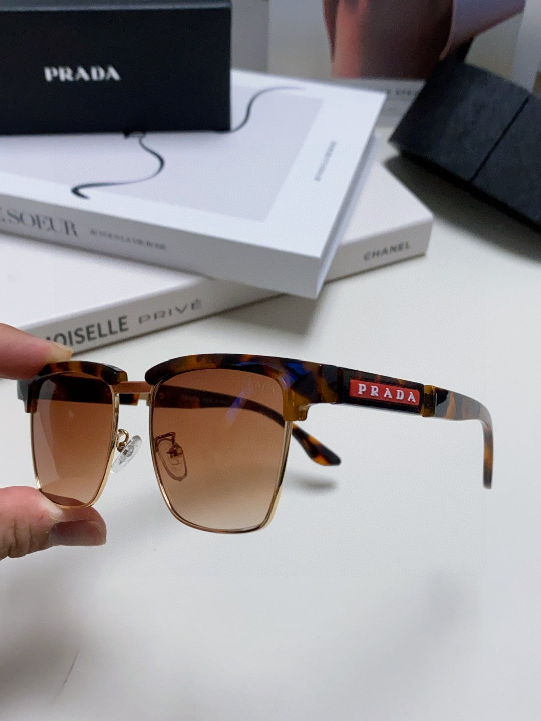 Prada Metal Fashion Red Lens Sunglasses for Men & Women - 465544 - detail image 7