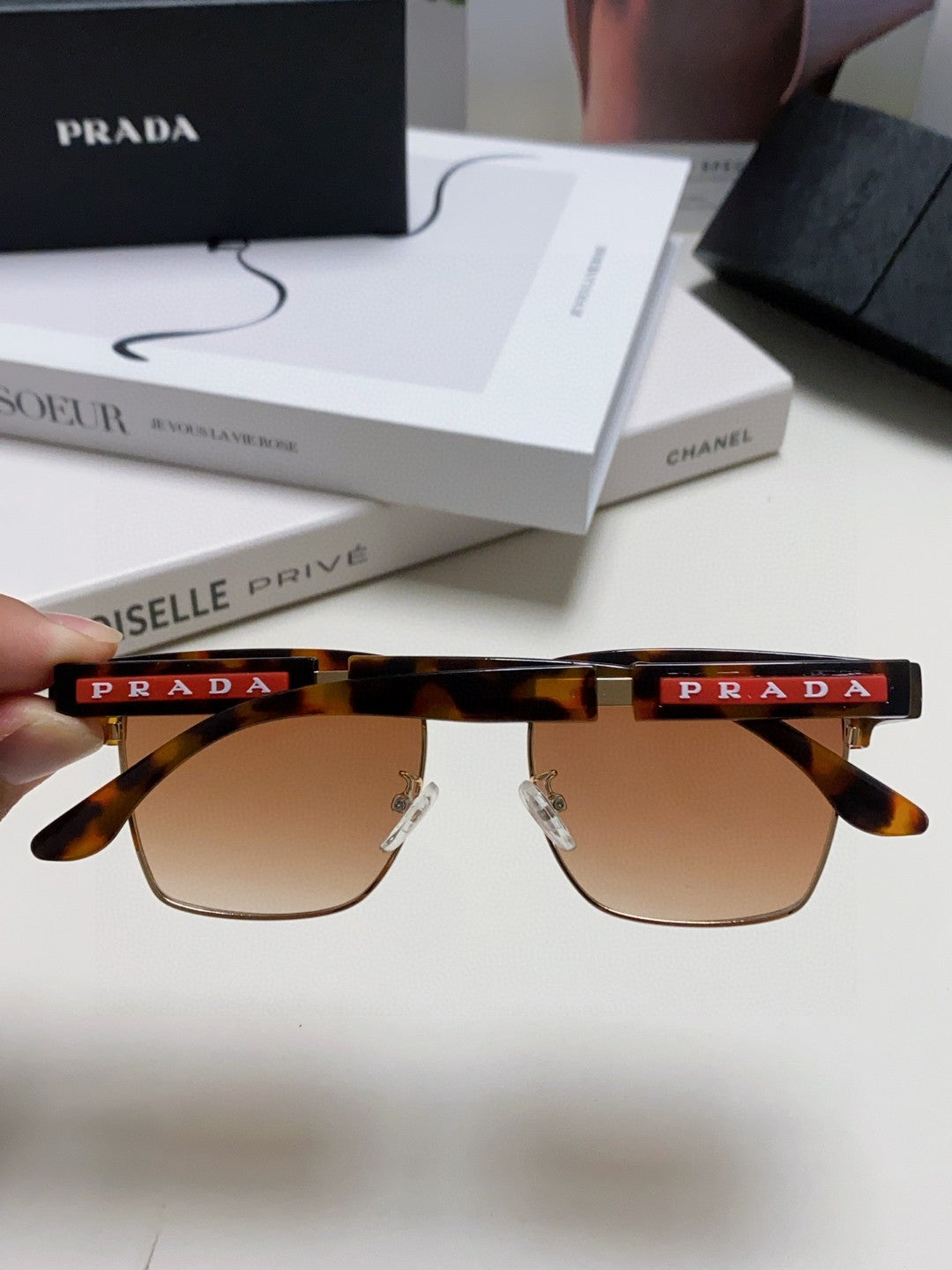Prada Metal Fashion Red Lens Sunglasses for Men & Women - 465544 - detail image 6