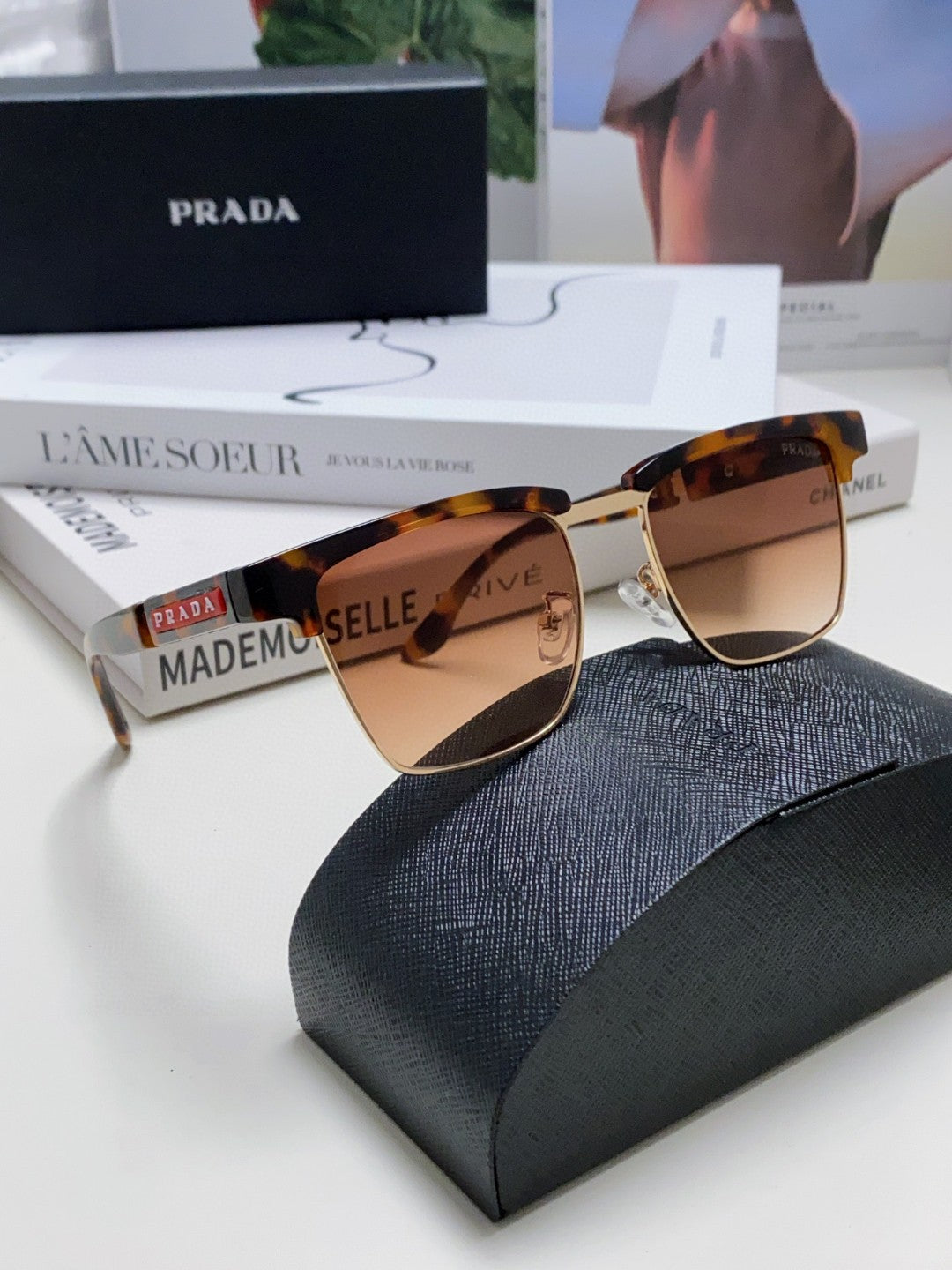 Prada Metal Fashion Red Lens Sunglasses for Men & Women - 465544 - detail image 9