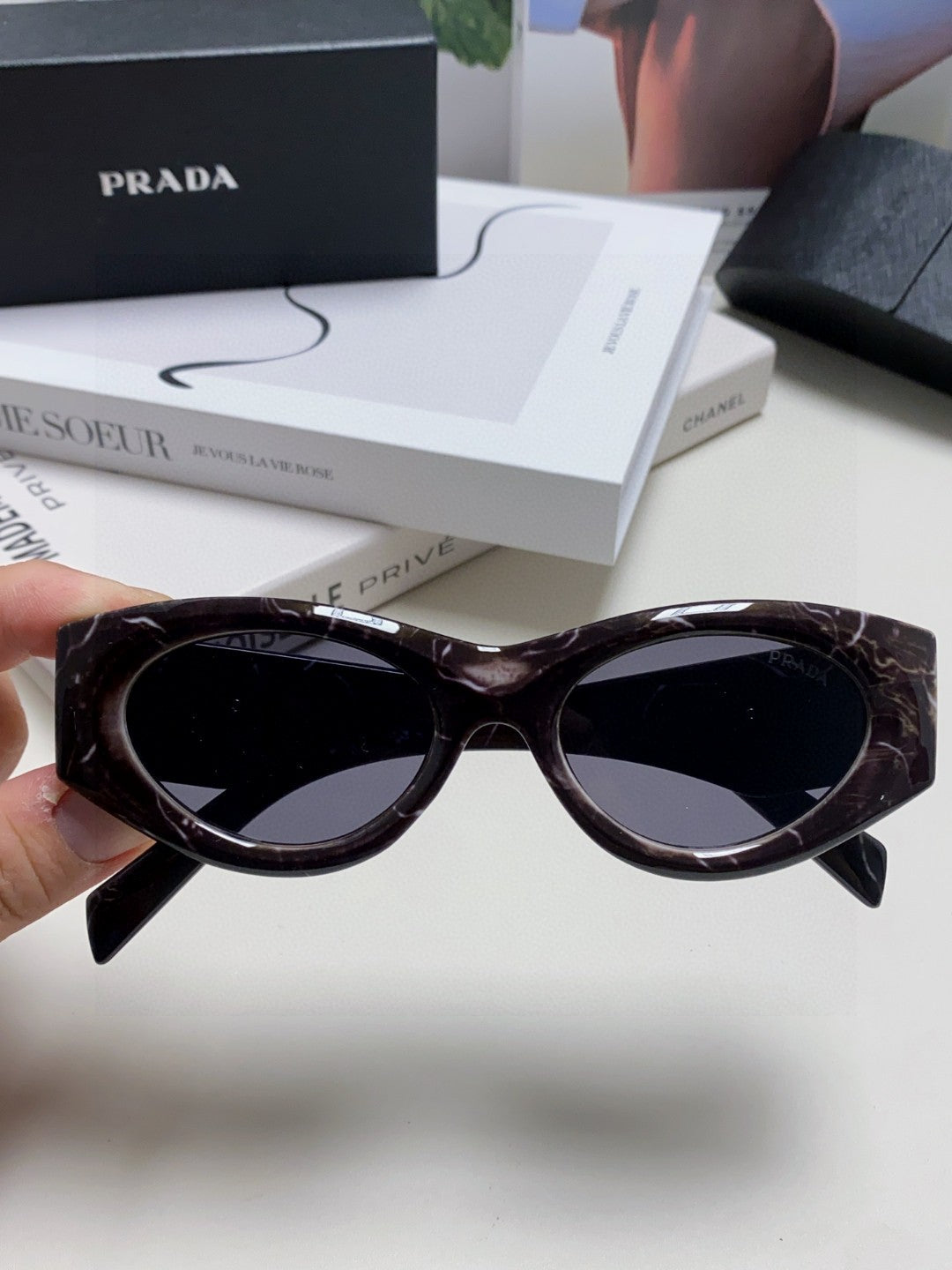 Prada Cat-Eye Blue Lens Sunglasses for Men & Women - 465545 - detail image 3