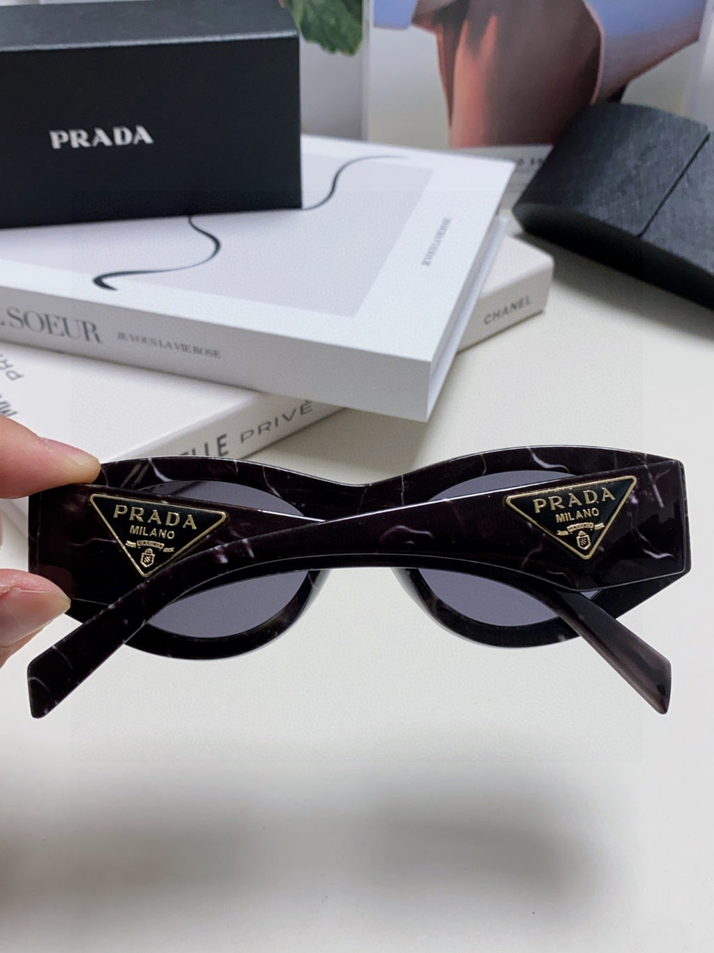 Prada Cat-Eye Blue Lens Sunglasses for Men & Women - 465545 - detail image 4