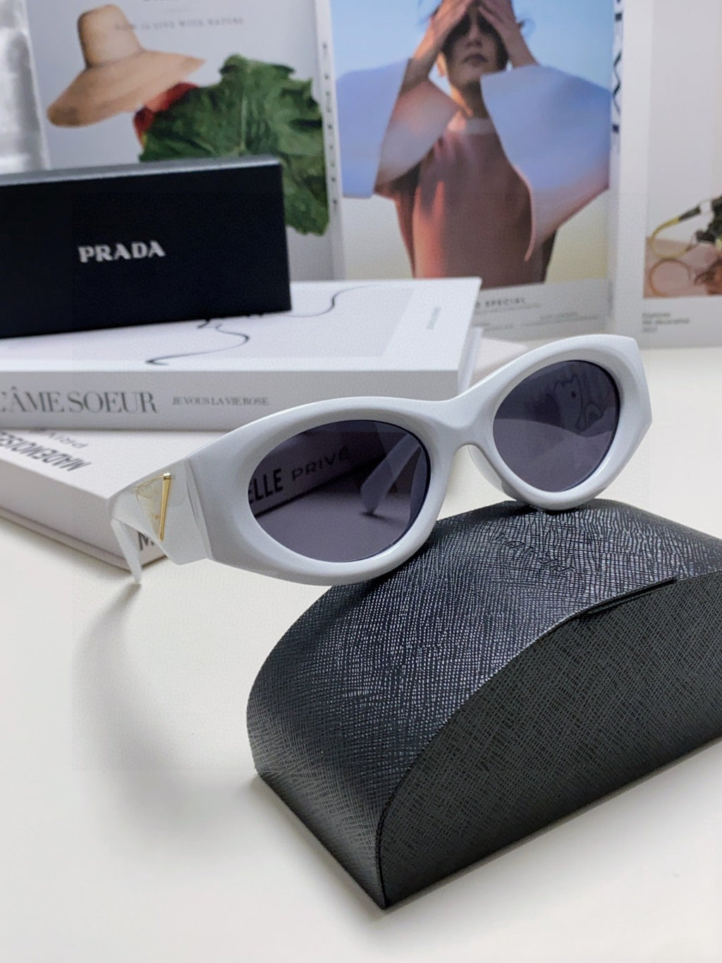 Prada Cat-Eye Gray Lens Sunglasses for Men & Women - 465546 - detail image 7