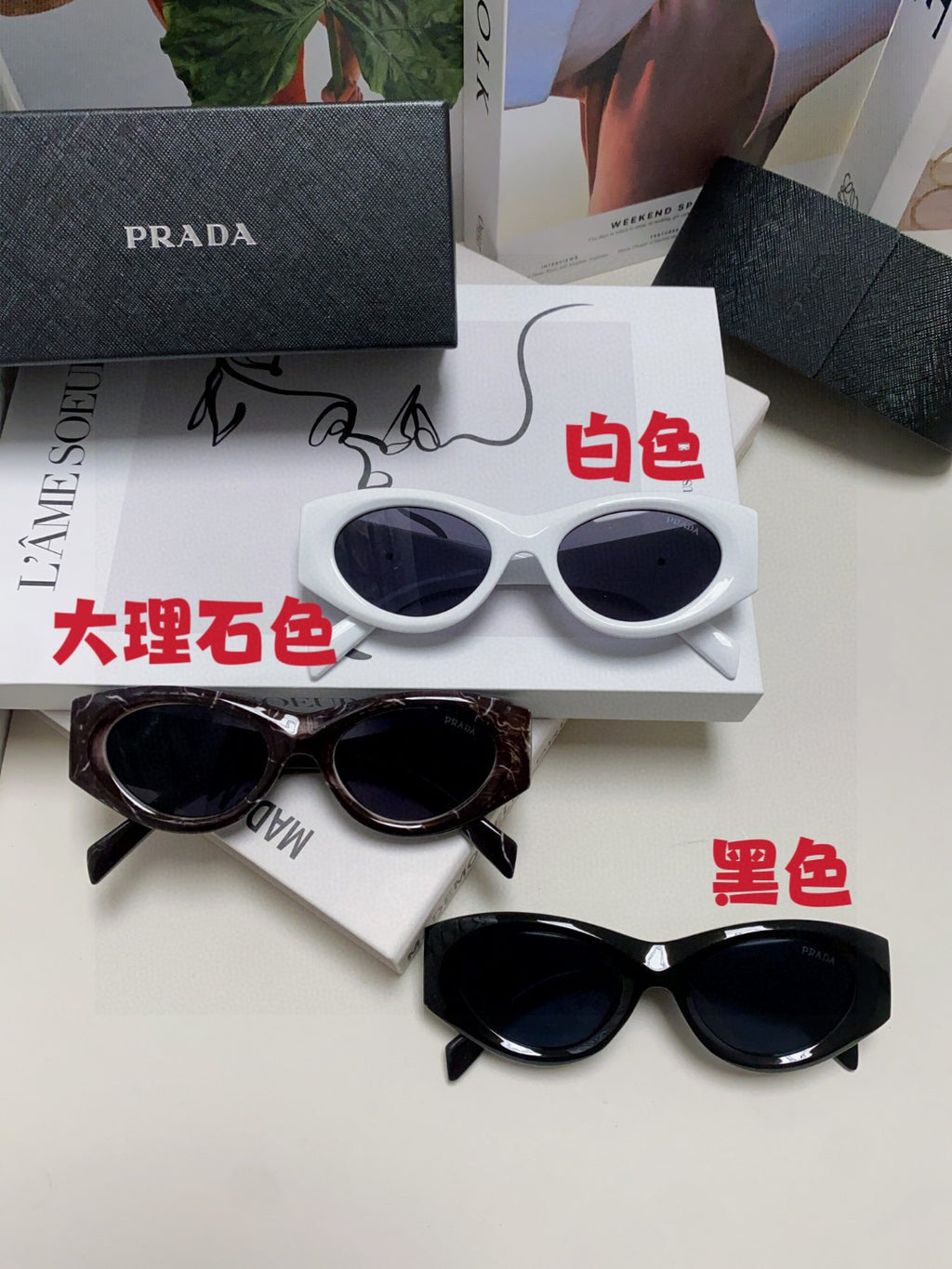 Prada Cat-Eye Gray Lens Sunglasses for Men & Women - 465546 - detail image 9