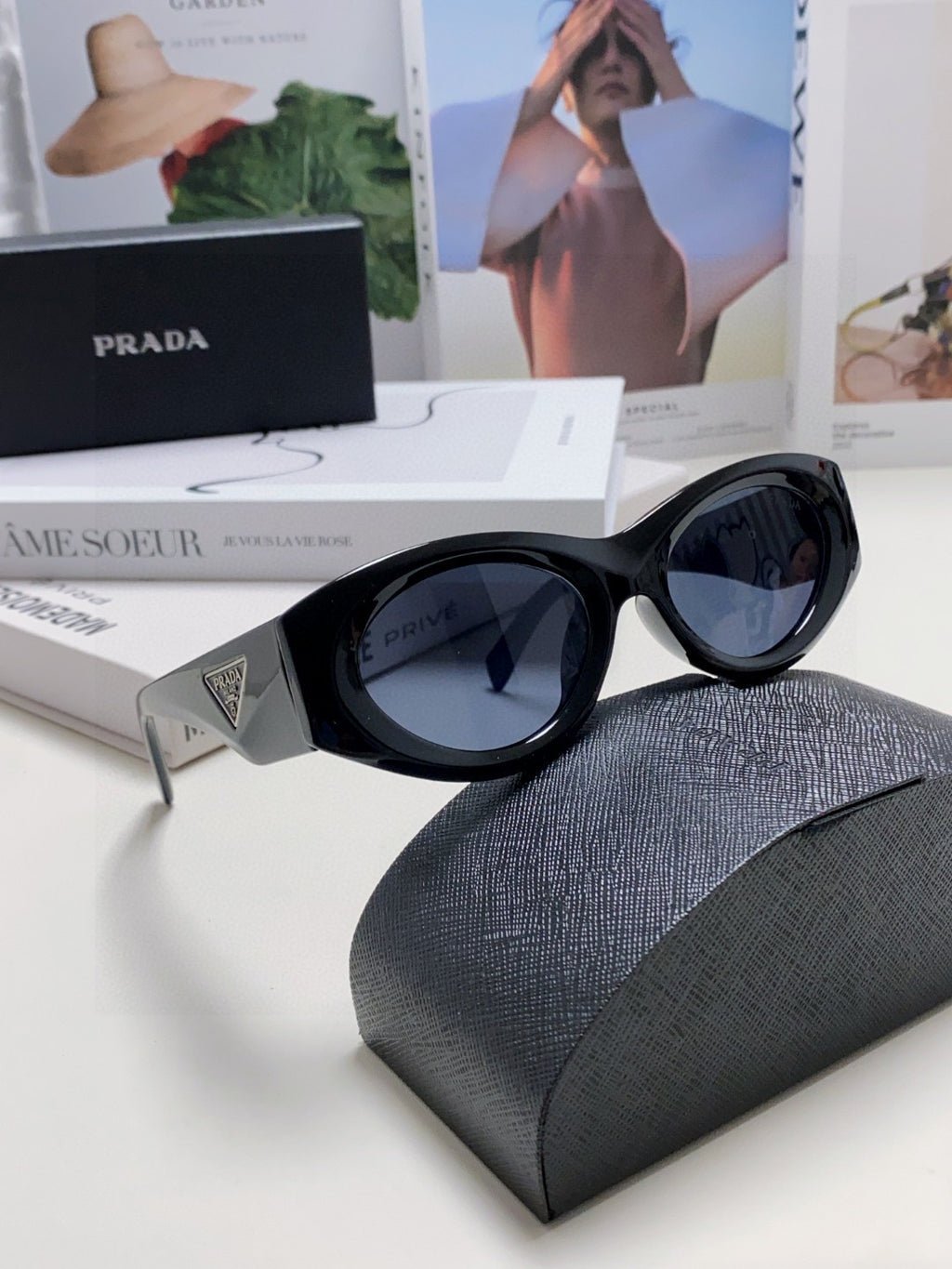 Prada Cat-Eye Red Lens Sunglasses for Men & Women - 465547 - detail image 7
