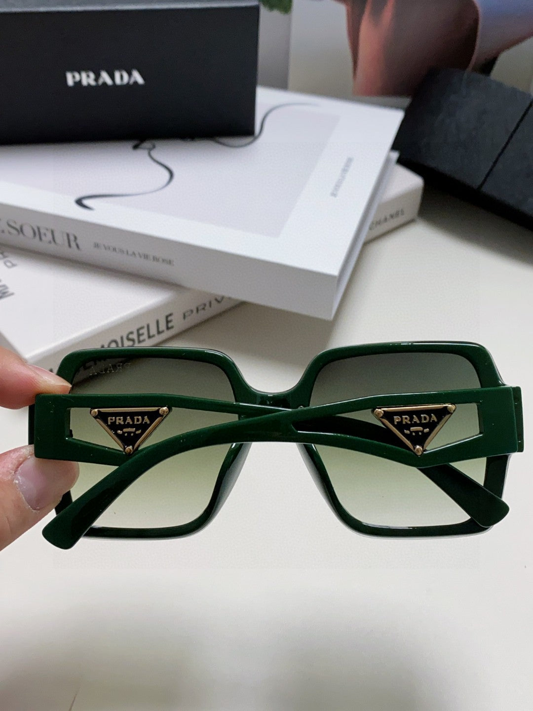 Prada Polarized Oversized Silver Lens Sunglasses for Men & Women - detail image 4