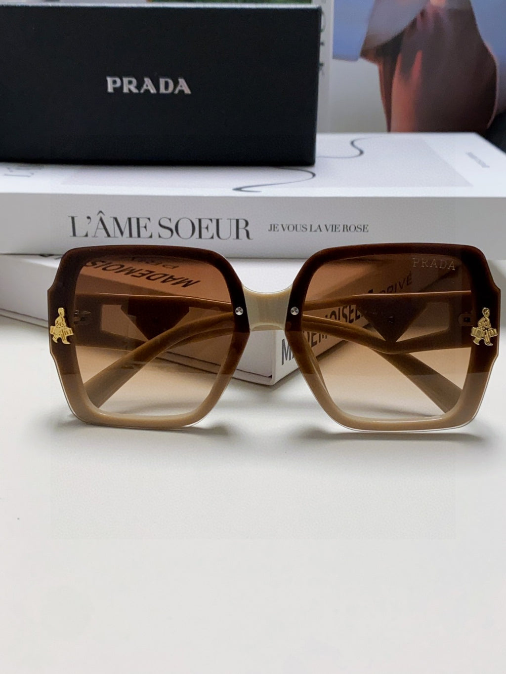 Prada Polarized Oversized Brown Lens Sunglasses for Men & Women - 465549 - detail image 6