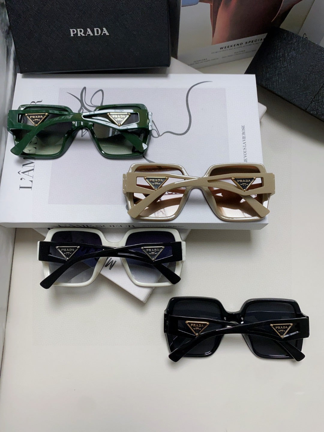 Prada Polarized Oversized Brown Lens Sunglasses for Men & Women - 465549 - detail image 8