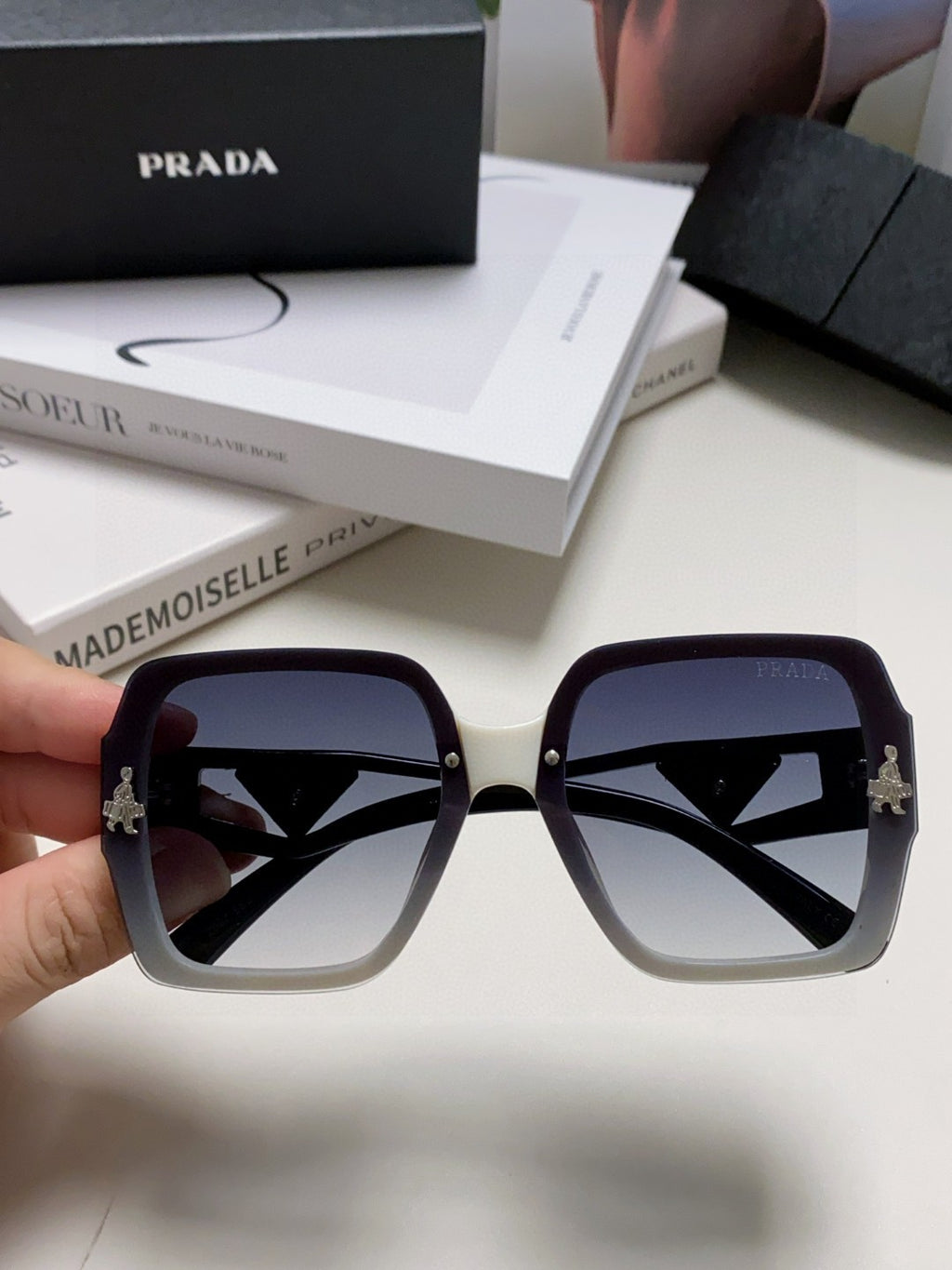 Prada Polarized Oversized Gray Lens Sunglasses for Men & Women - 465550 - detail image 3
