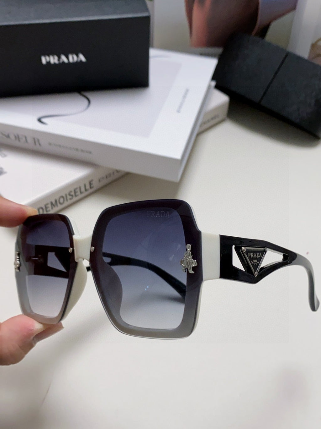 Prada Polarized Oversized Gray Lens Sunglasses for Men & Women - 465550 - detail image 5