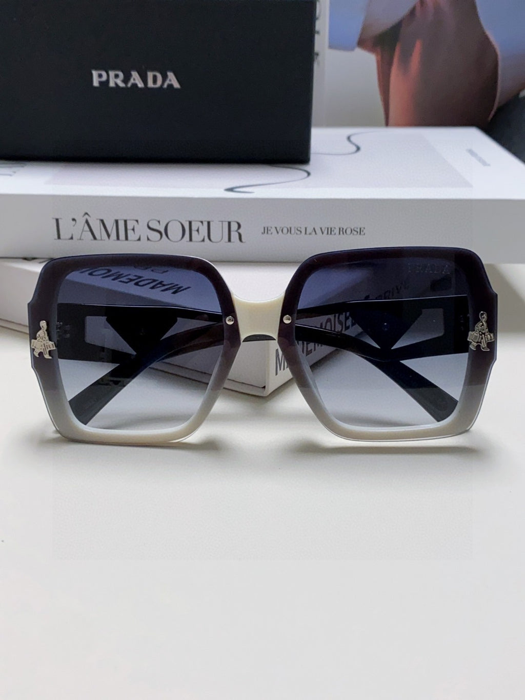 Prada Polarized Oversized Gray Lens Sunglasses for Men & Women - 465550 - detail image 6