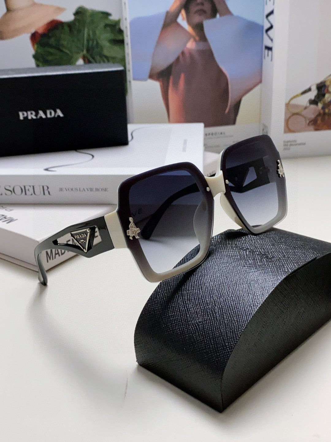 Prada Polarized Oversized Gray Lens Sunglasses for Men & Women - 465550 - detail image 7