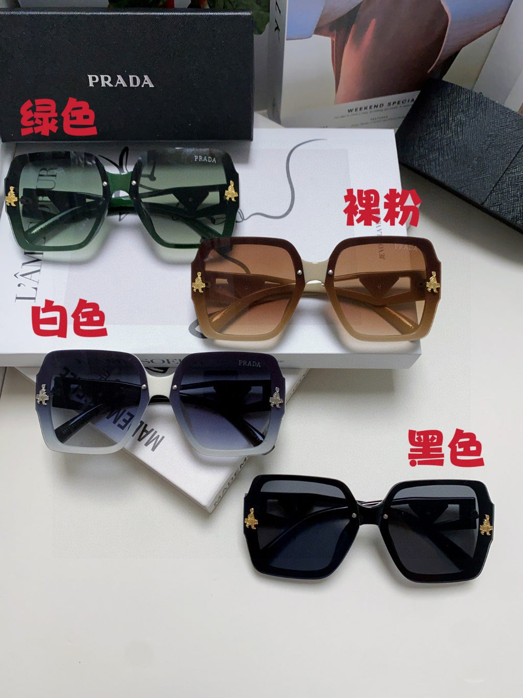 Prada Polarized Oversized Gray Lens Sunglasses for Men & Women - 465550 - detail image 9
