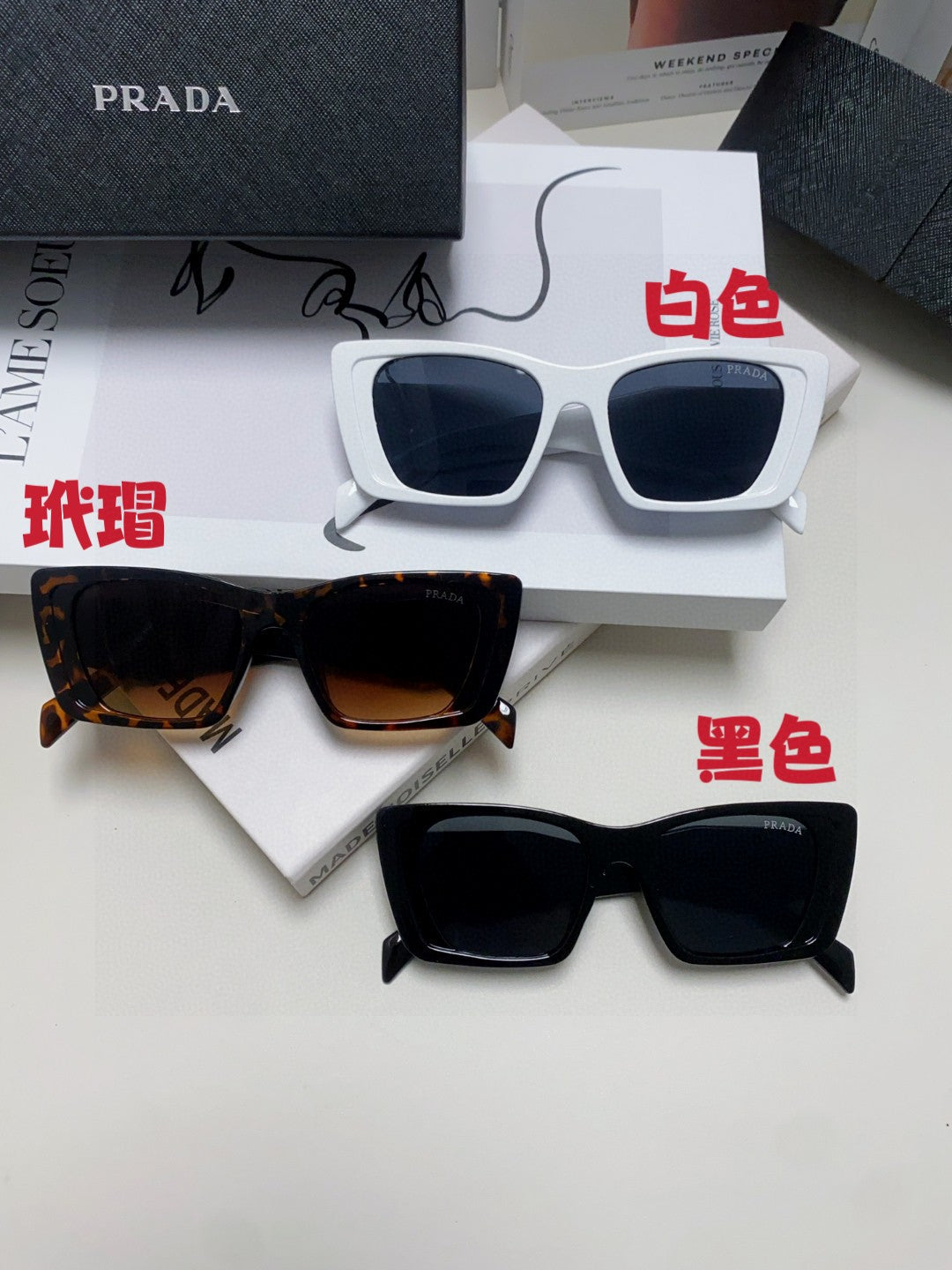 Prada 08YSF Browline Silver Lens Sunglasses for Men & Women - 465551 - detail image 9