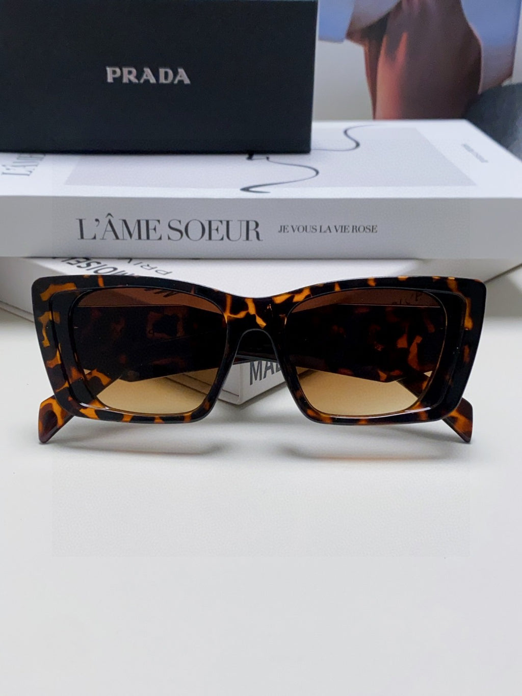 Prada 08YSF Browline Silver Lens Sunglasses for Men & Women - detail image 6