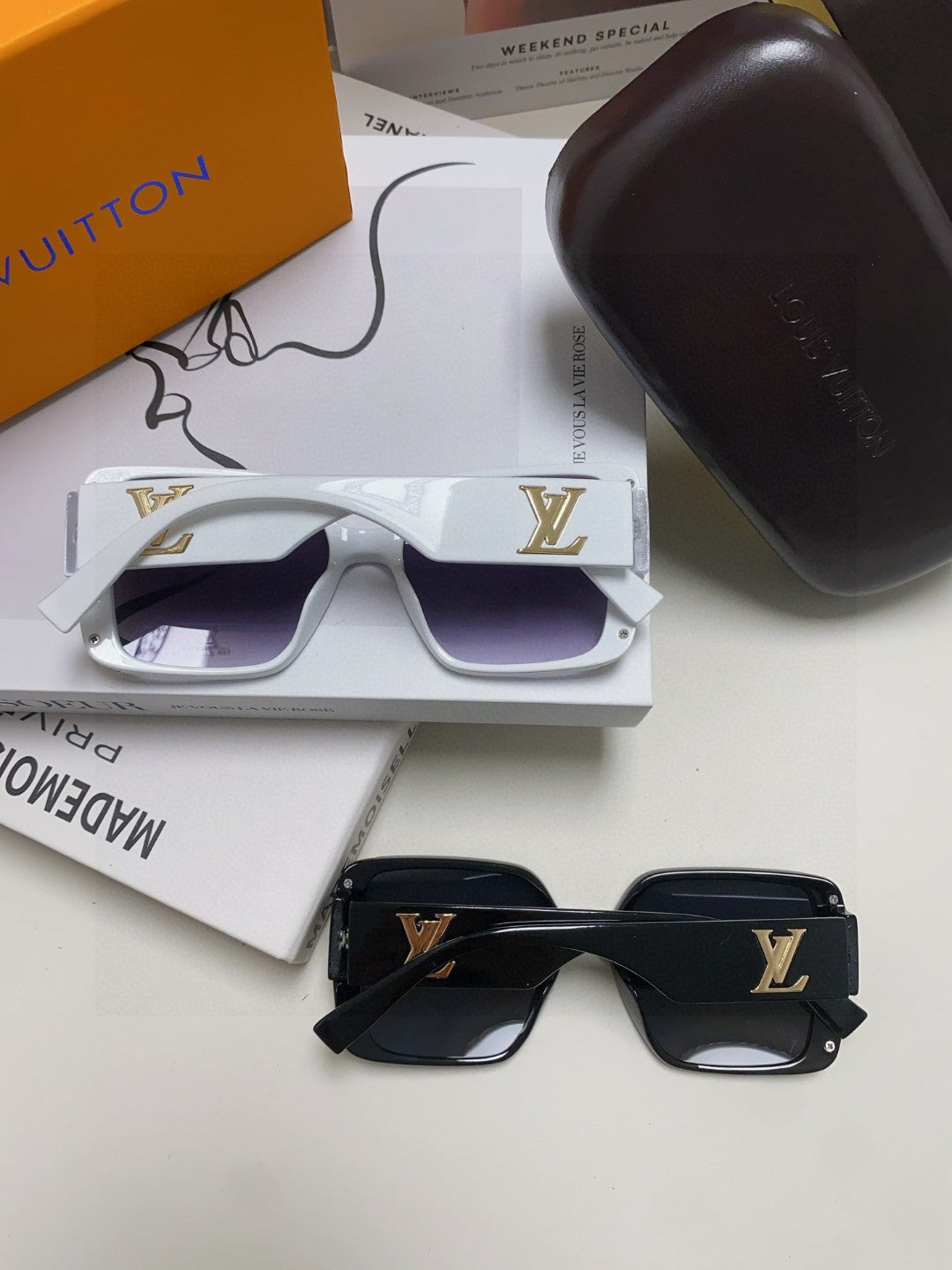 Louis Vuitton Square Red Lens Sunglasses for Women - detail image 8