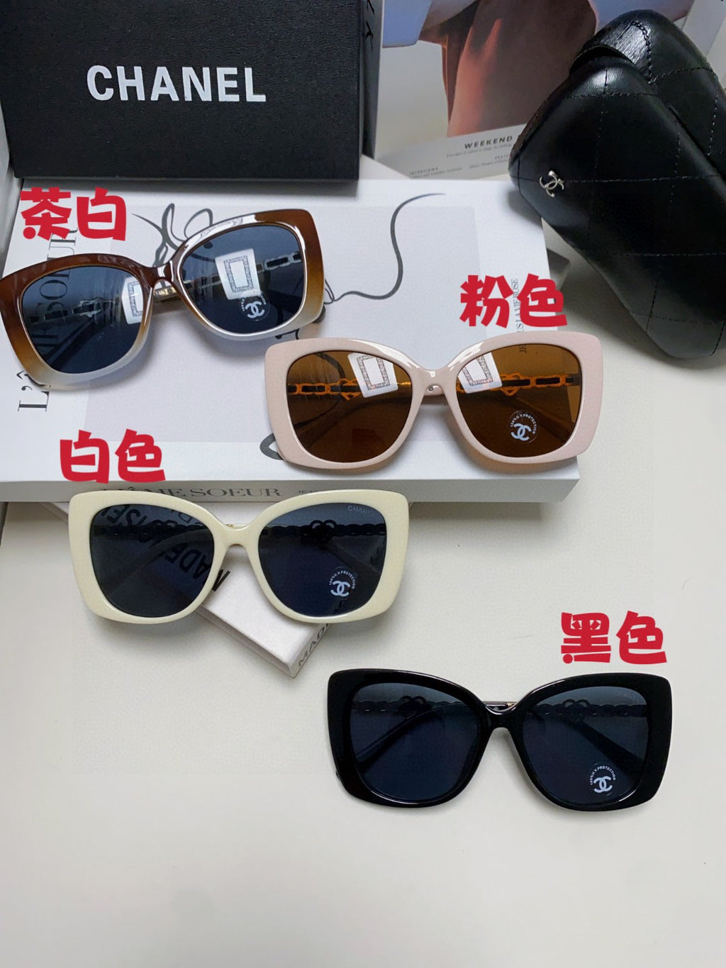 Chanel Metal Cat-Eye Brown Lens Sunglasses for Women - detail image 9