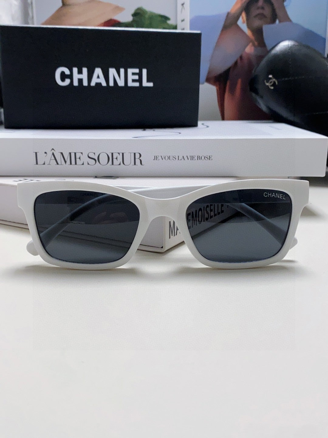 Chanel Square Blue Lens Sunglasses for Women - detail image 6