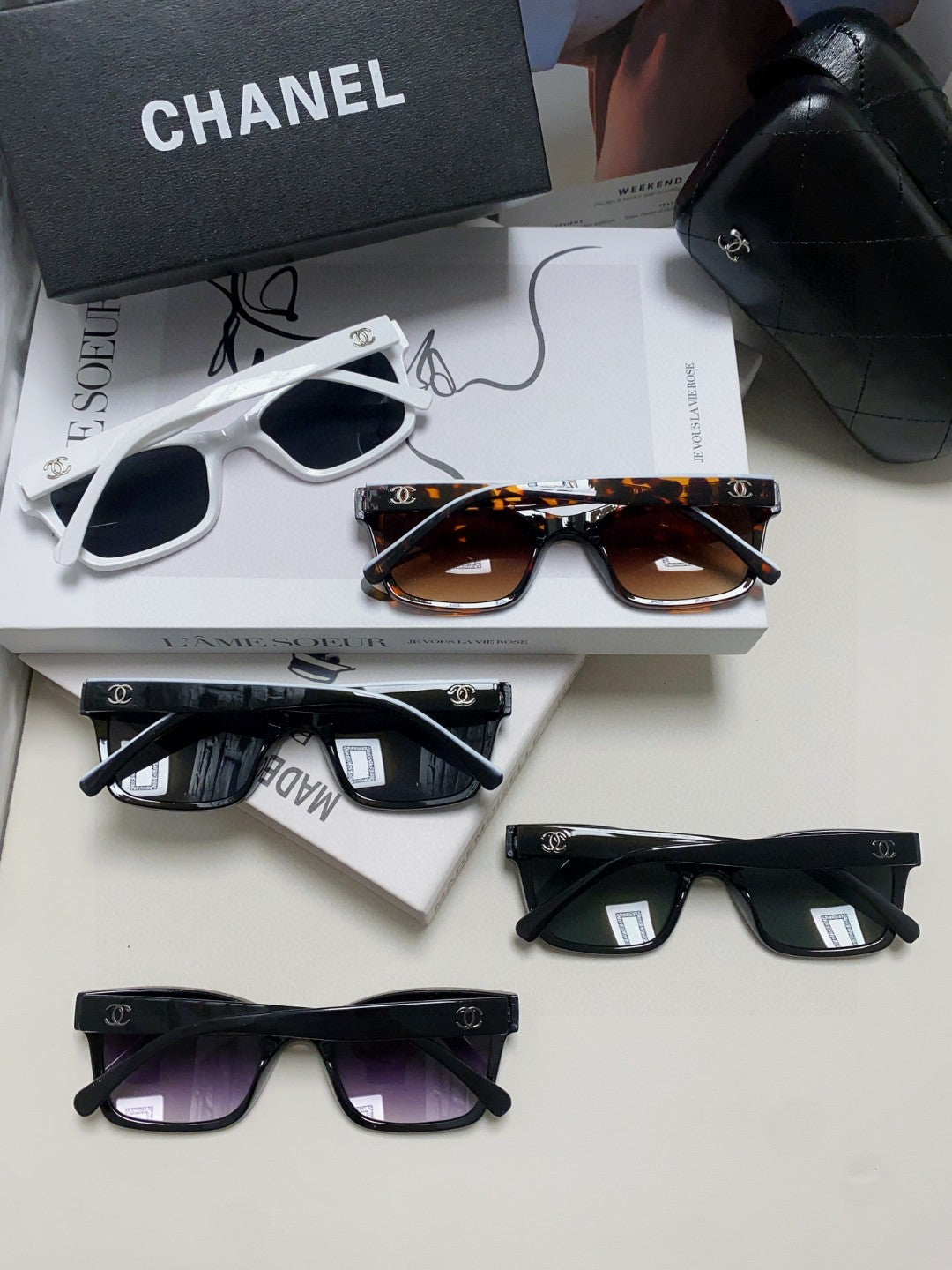Chanel Square Blue Lens Sunglasses for Women - detail image 7