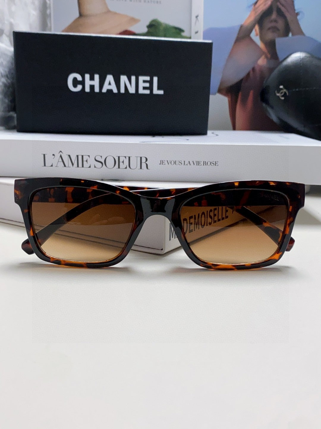 Chanel Square Brown Lens Sunglasses for Women - detail image 5