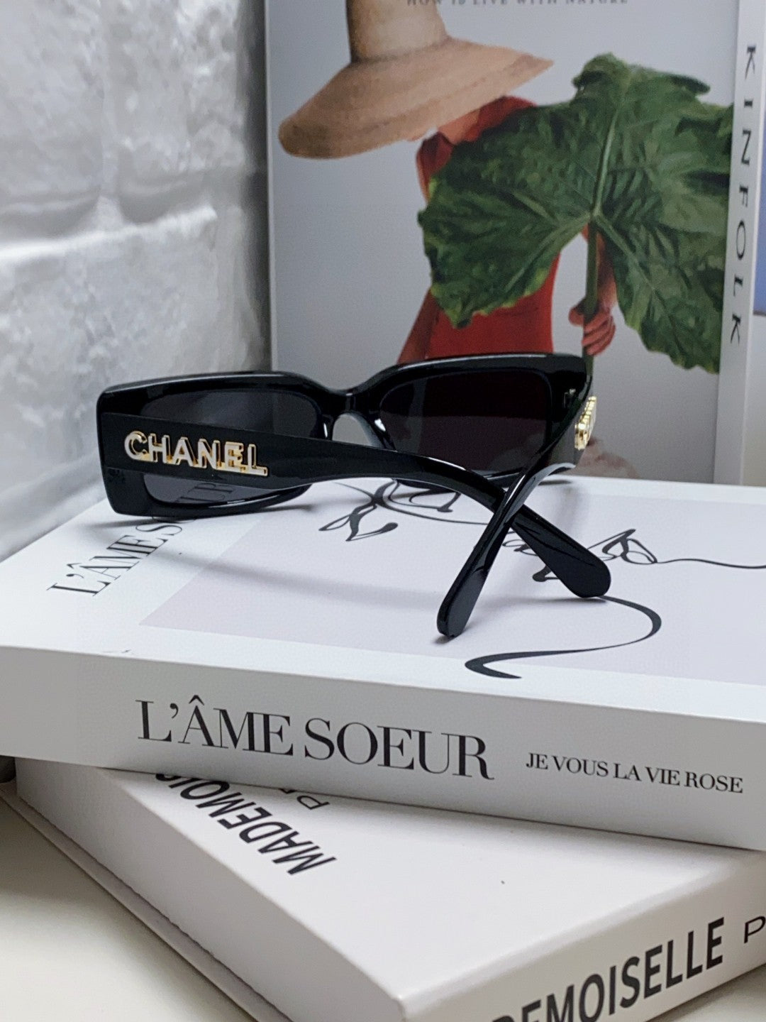 Chanel Rectangular Black Lens Sunglasses for Men & Women - detail image 2