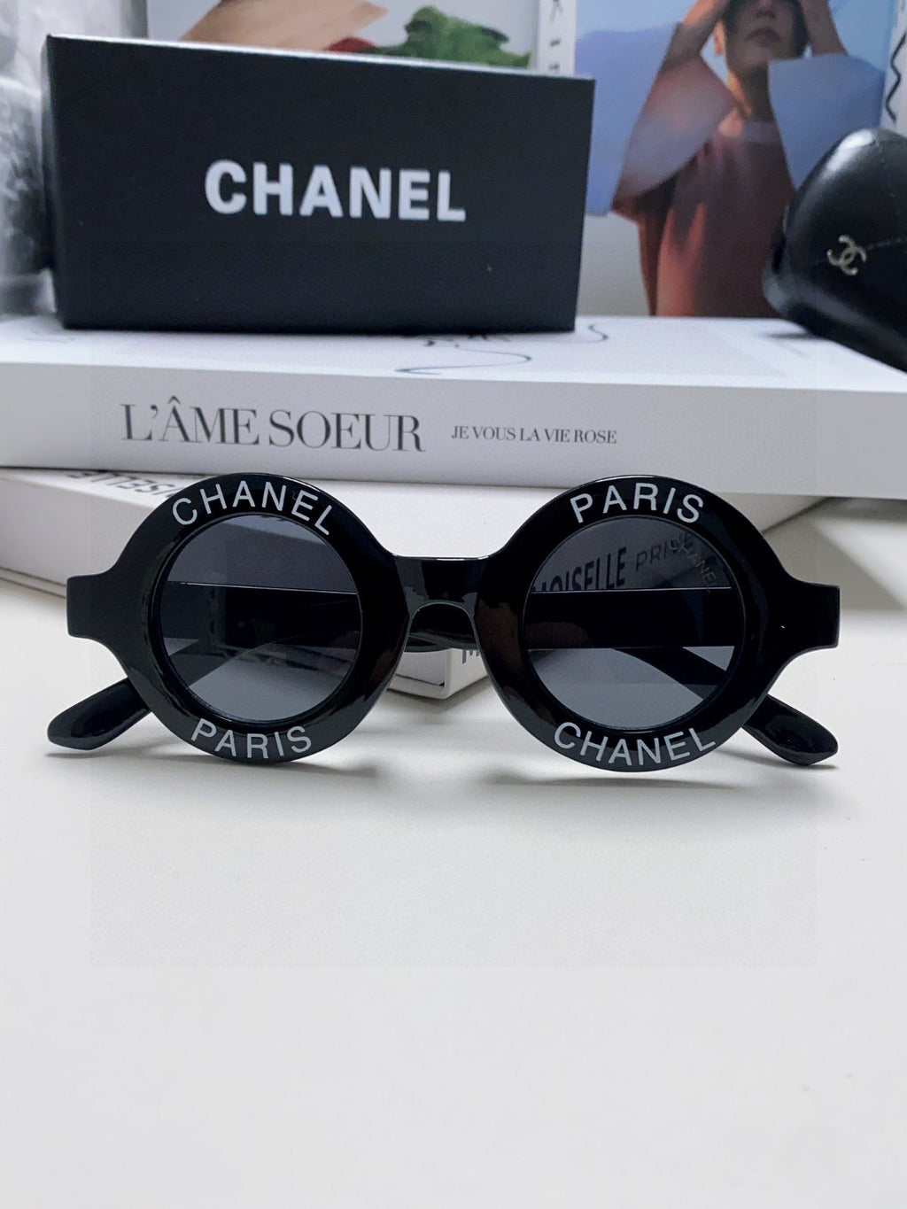 Chanel Round Black Lens Sunglasses for Women - detail image 6