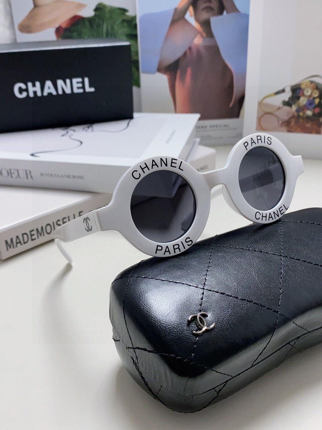 Chanel Round Gray Lens Sunglasses for Women - detail image 7