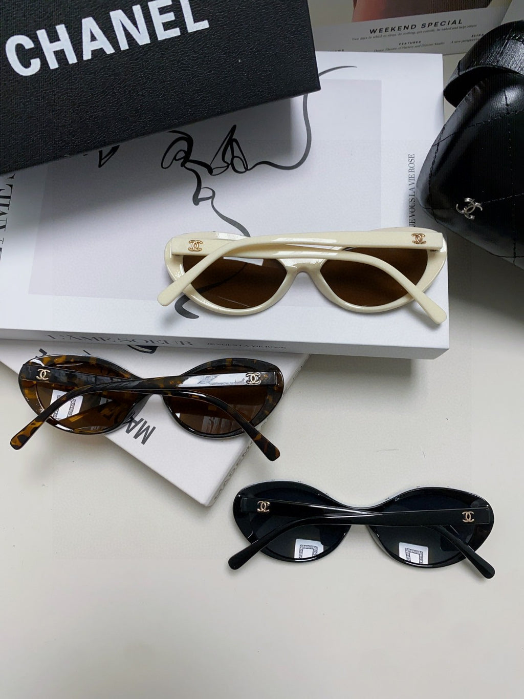 Chanel Cat-Eye Brown Lens Sunglasses for Men & Women - 465058 - detail image 7