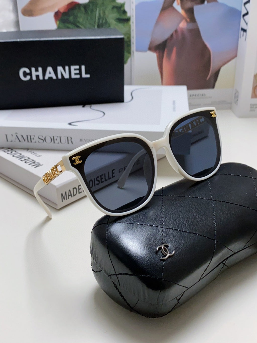 Chanel Square Gray Lens Sunglasses for Men & Women - detail image 6
