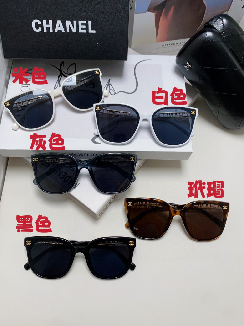 Chanel Square Gray Lens Sunglasses for Men & Women - detail image 8