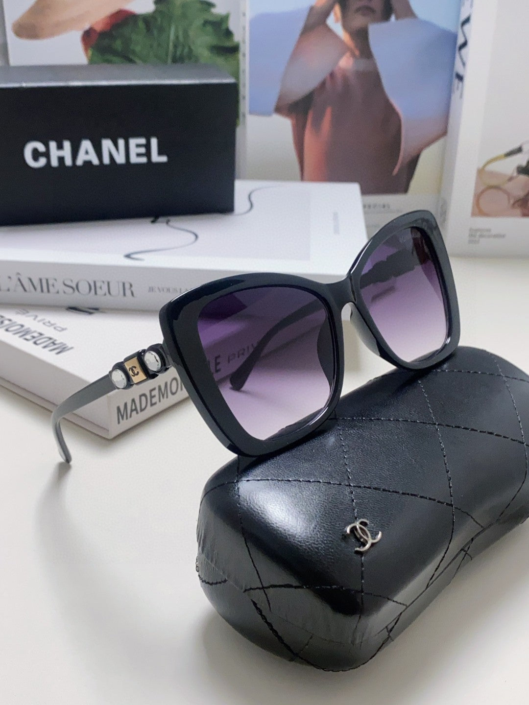 Chanel CH5445H Fashion Brown Lens Sunglasses for Men & Women - detail image 9