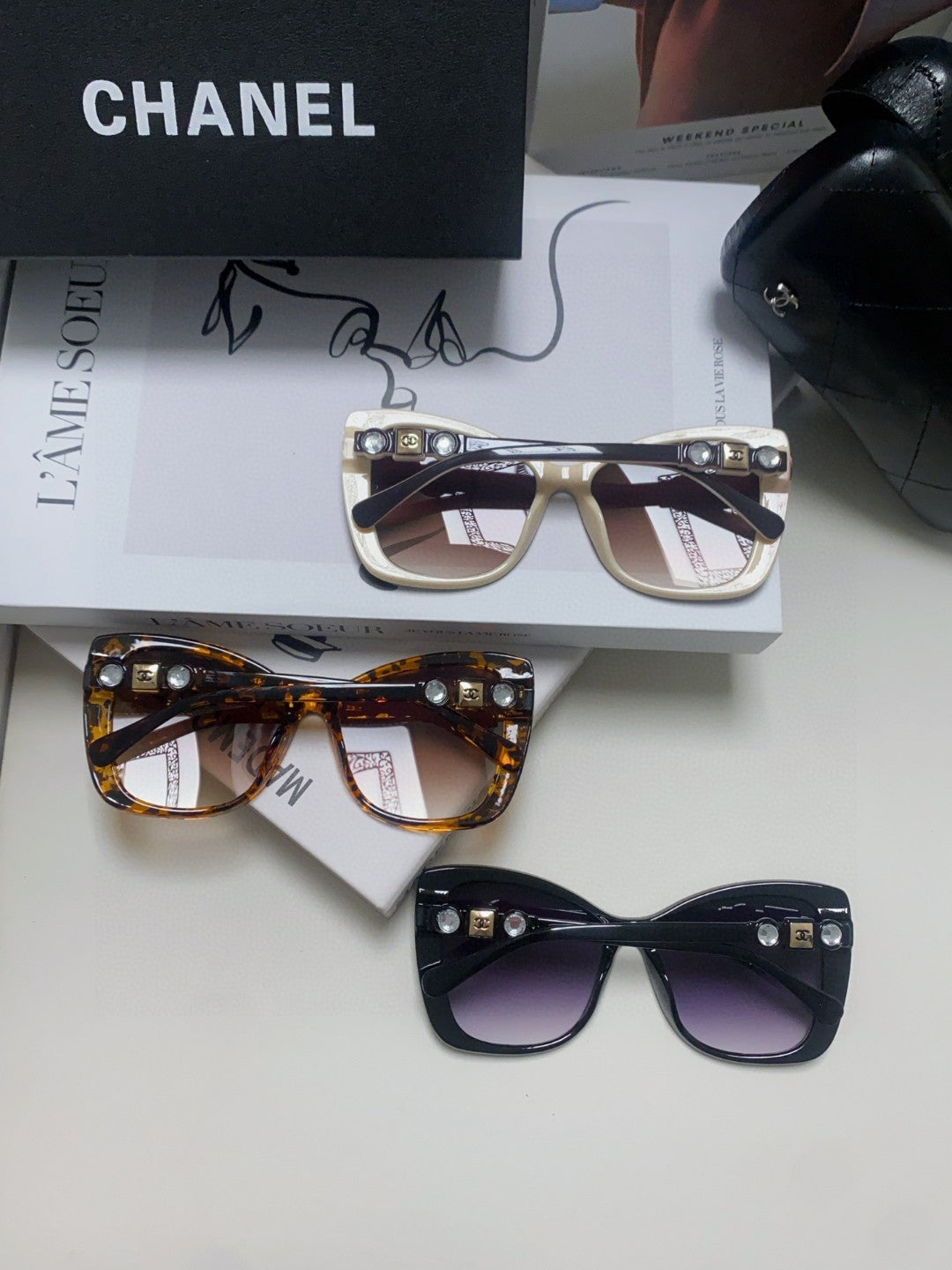 Chanel CH5445H Fashion Brown Lens Sunglasses for Men & Women - detail image 10