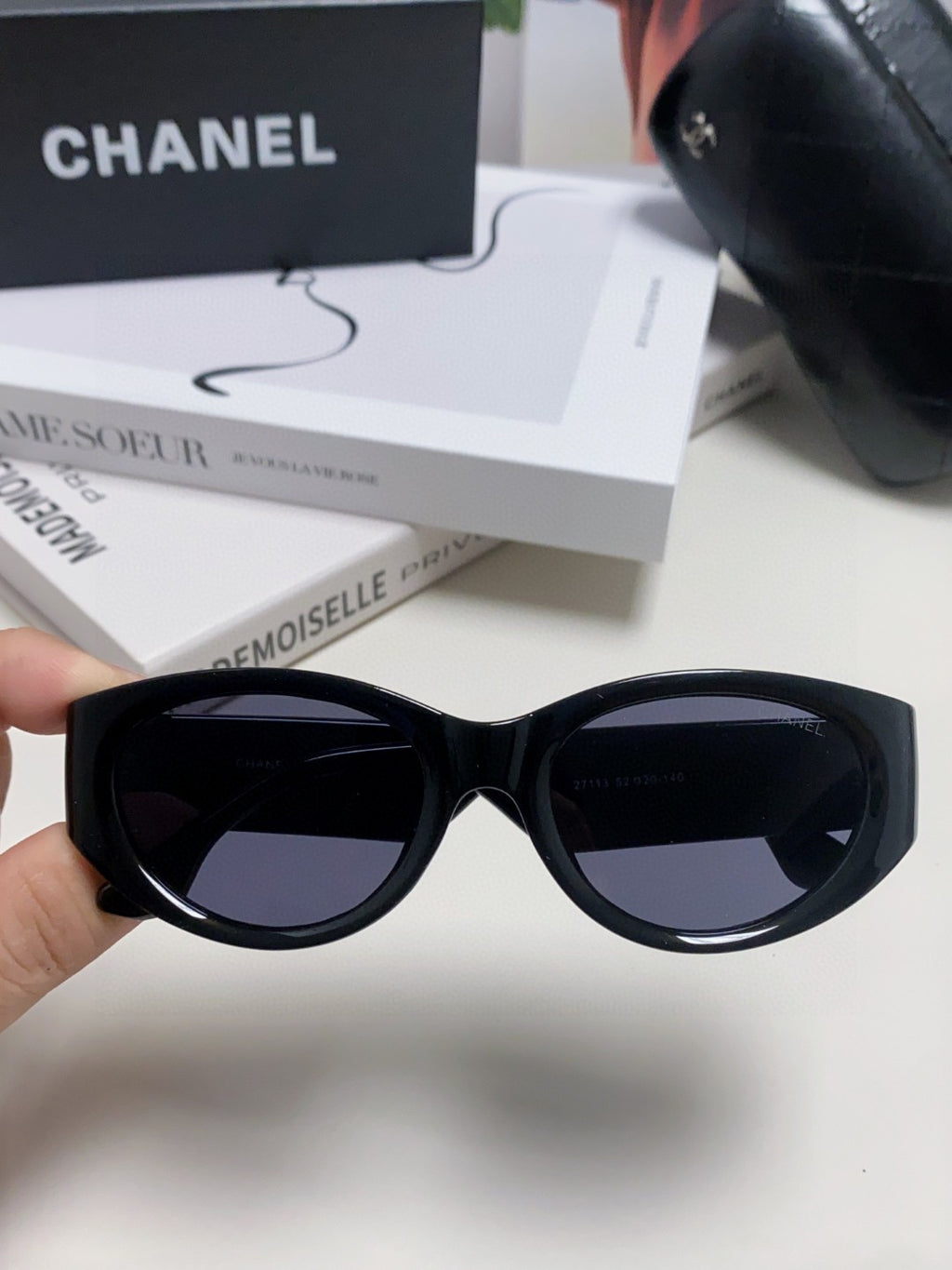 Chanel Cat-Eye Blue Lens Sunglasses for Women - 465074 - detail image 3