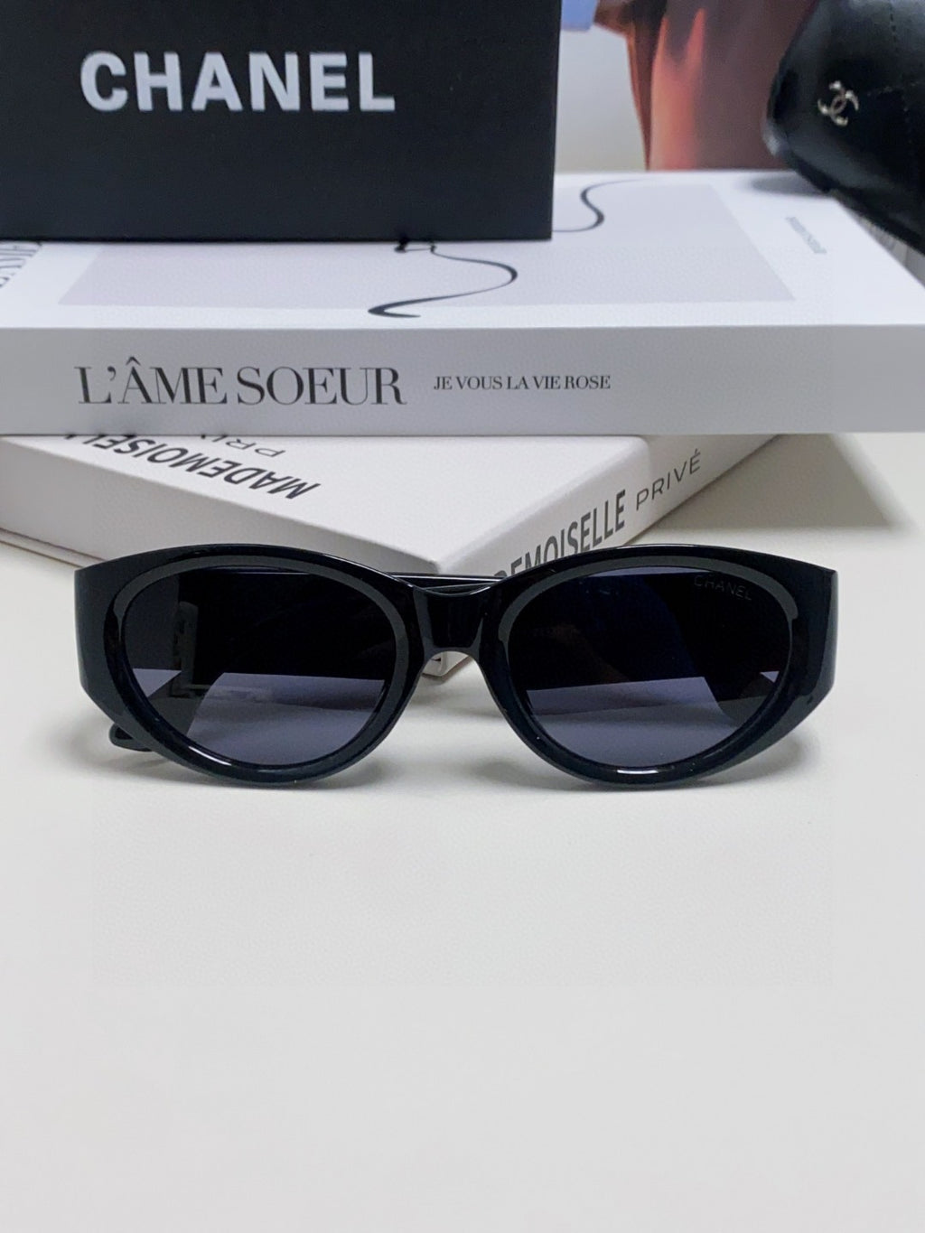 Chanel Cat-Eye Blue Lens Sunglasses for Women - 465074 - detail image 6