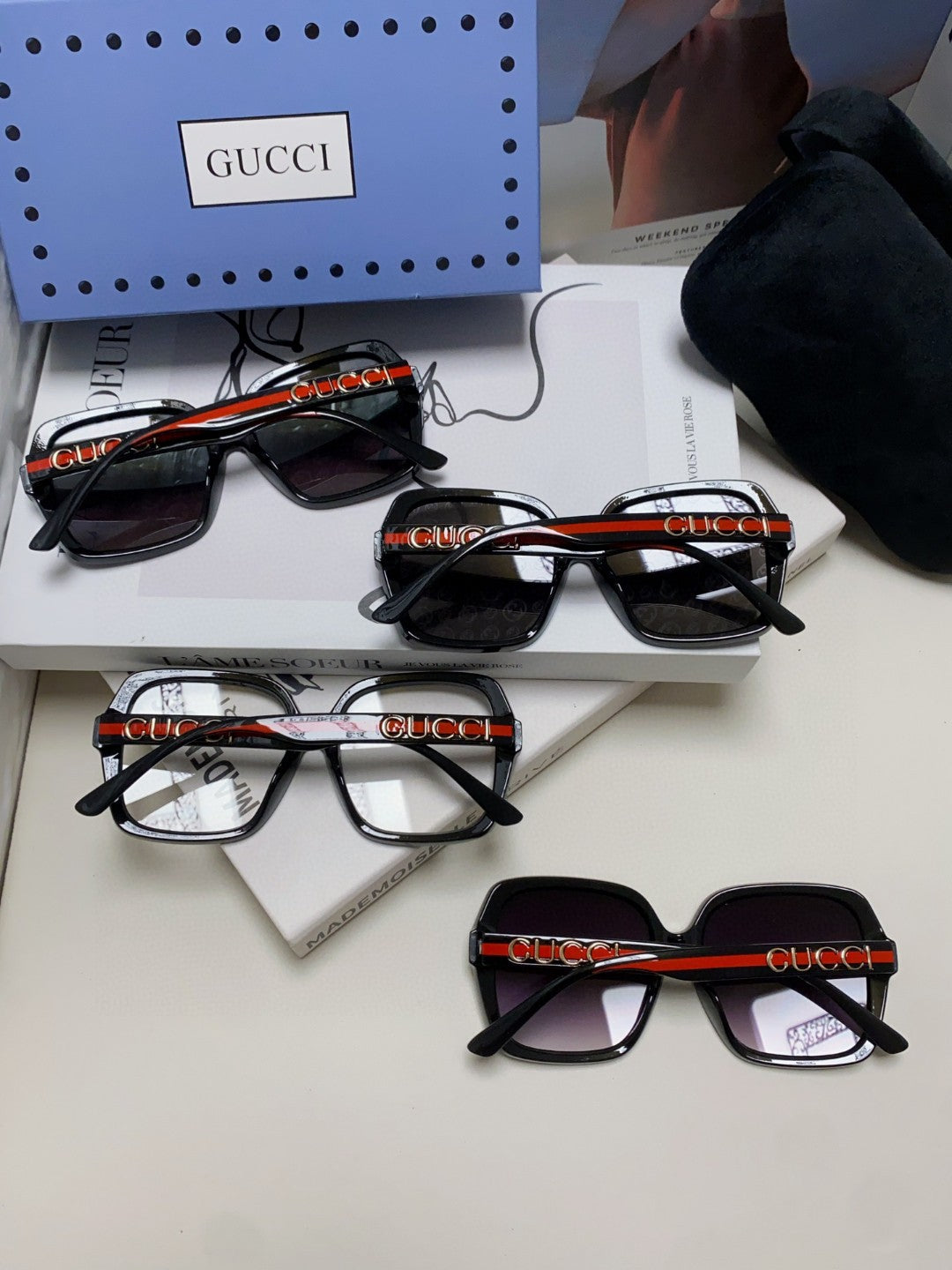 Gucci Polarized Fashion Blue Lens Sunglasses for Men & Women - detail image 8