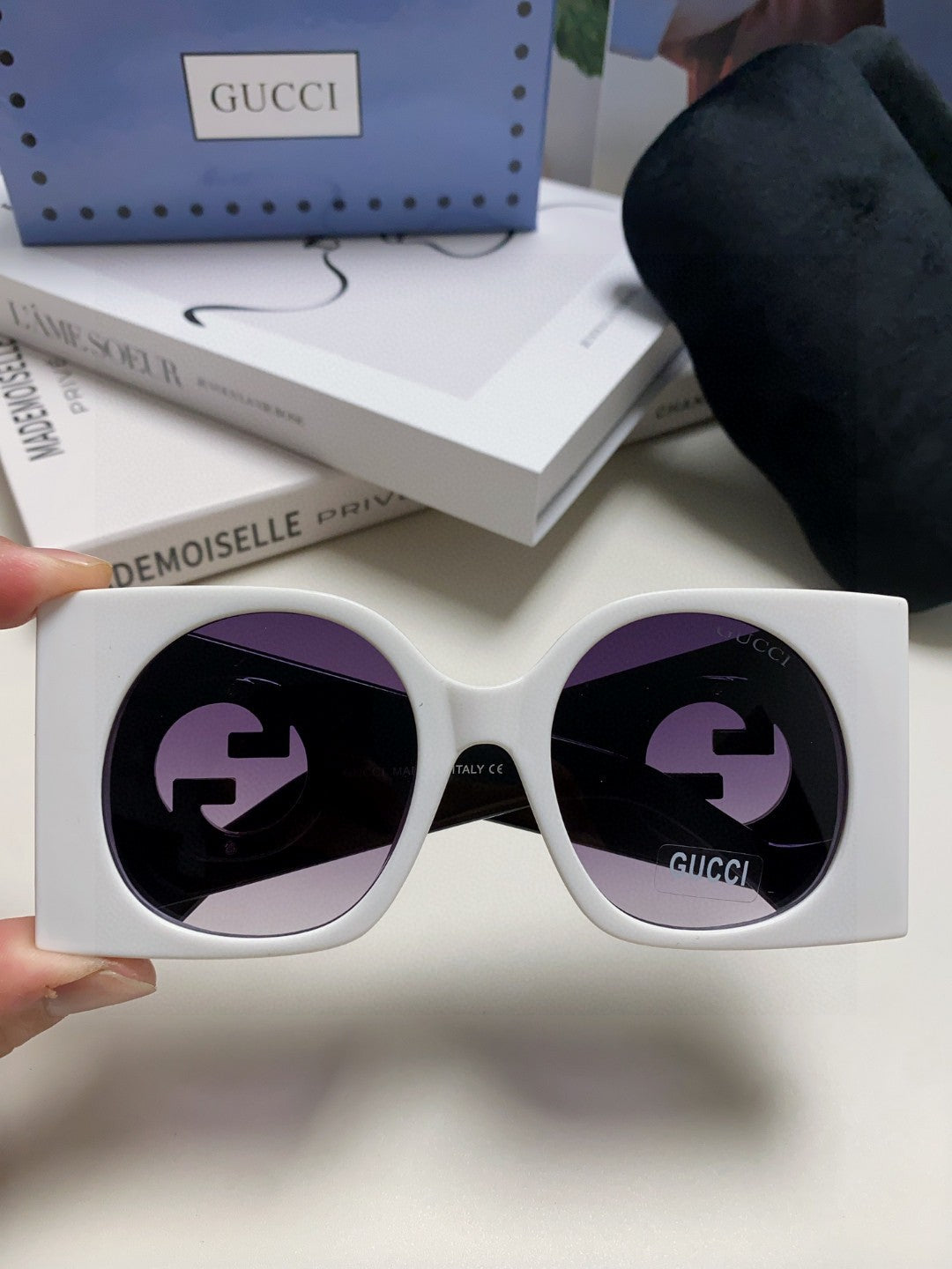 Gucci Oversized Silver Lens Sunglasses for Men & Women - 464856 - detail image 3