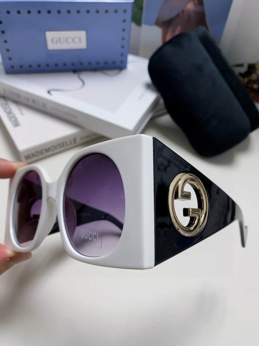 Gucci Oversized Silver Lens Sunglasses for Men & Women - 464856 - detail image 5