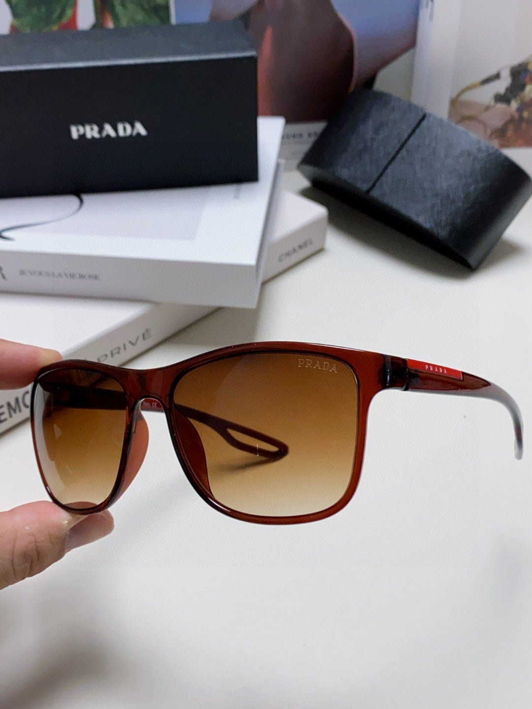 Prada Polarized Fashion Brown Lens Sunglasses for Men & Women - 487111 - detail image 5