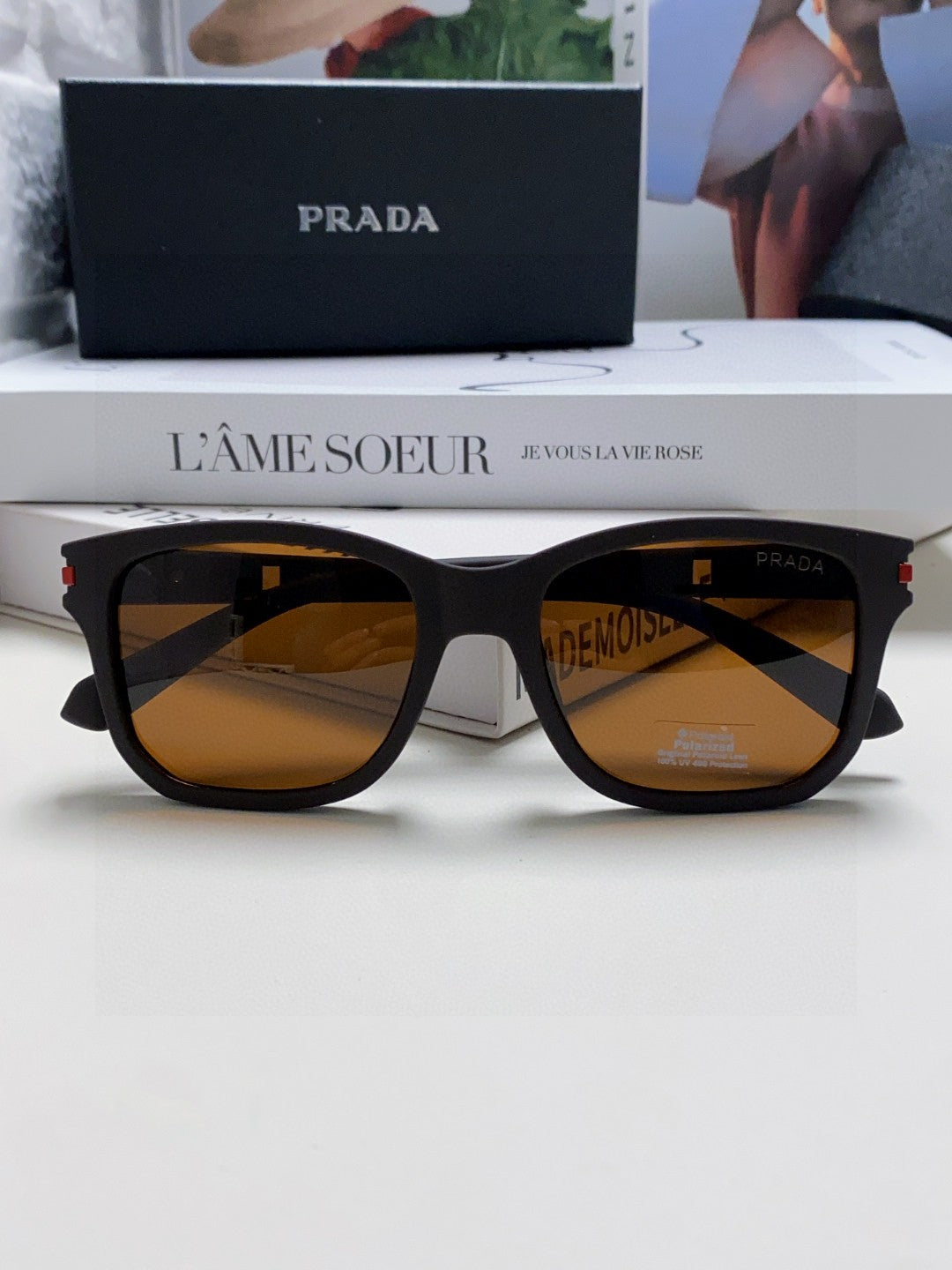 Prada Fashion Brown Lens Sunglasses for Men & Women - 487116 - detail image 6
