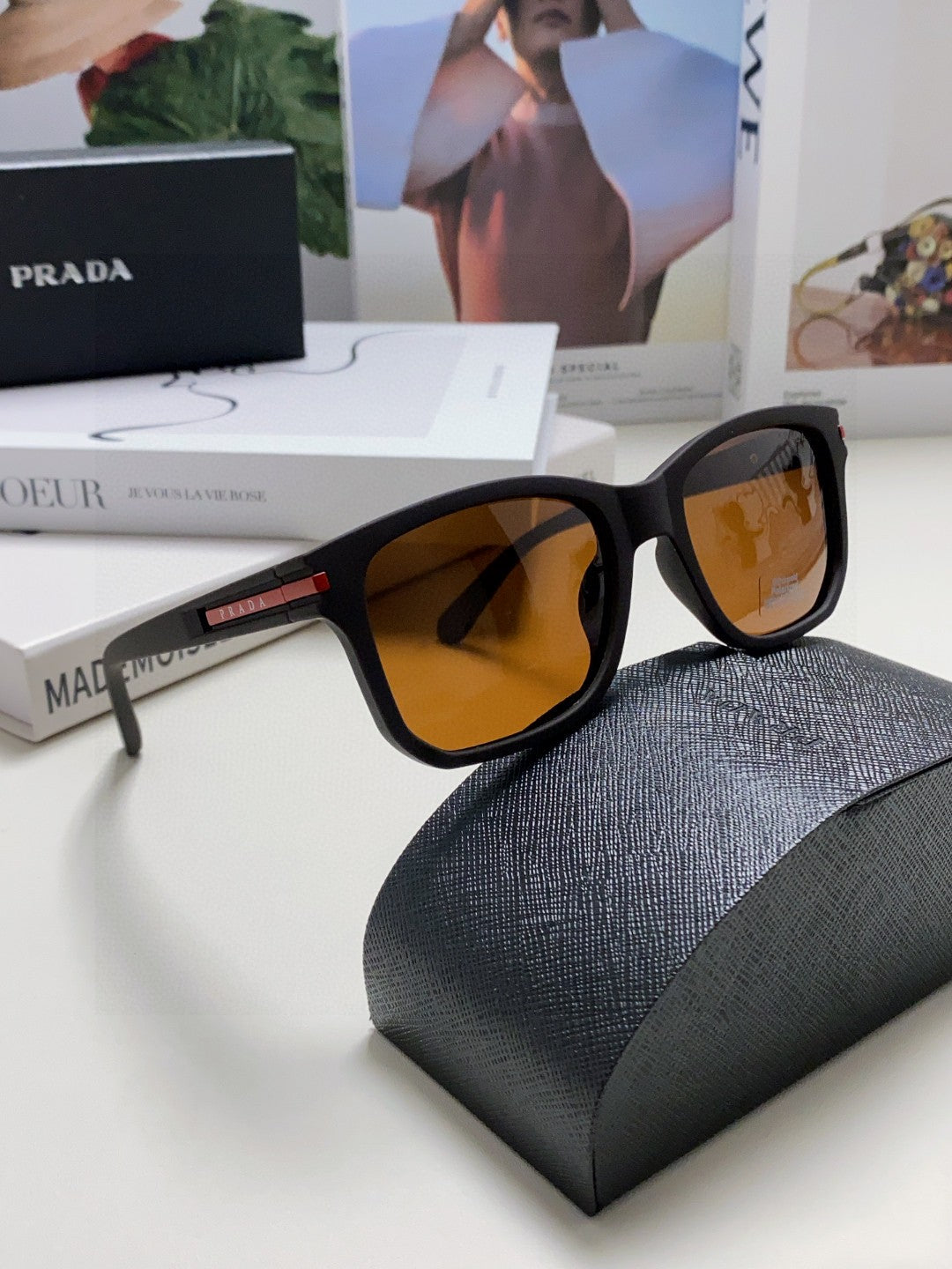 Prada Fashion Brown Lens Sunglasses for Men & Women - 487116 - detail image 7