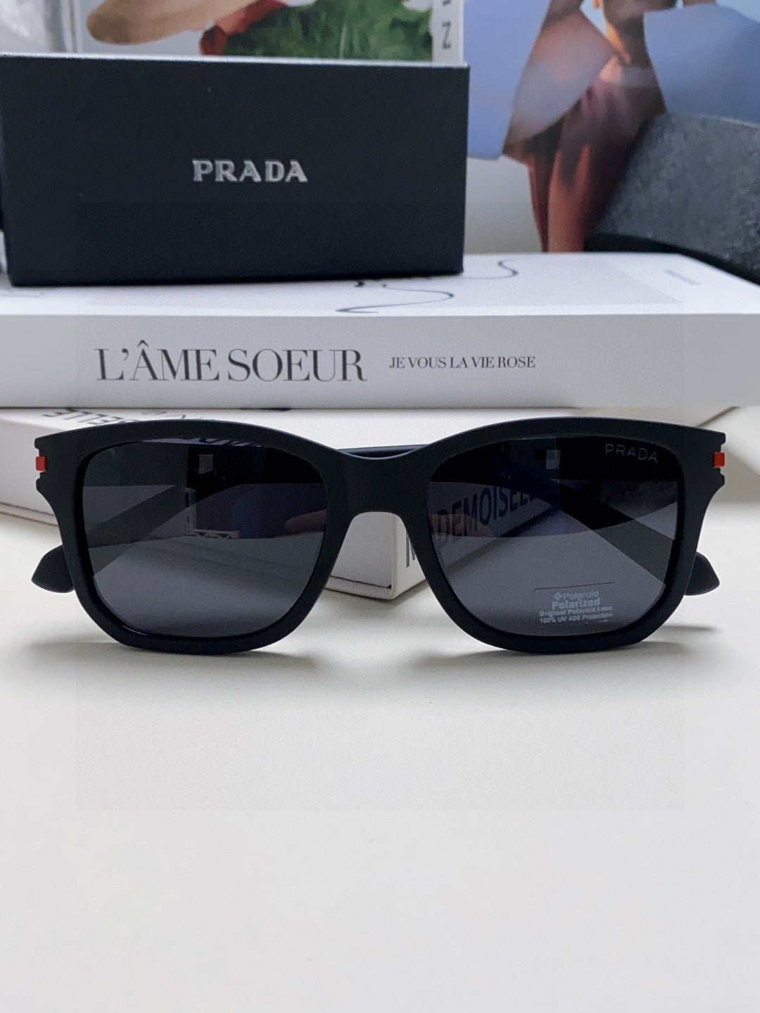 Prada Fashion Black Lens Sunglasses for Men & Women - 415713 - detail image 6