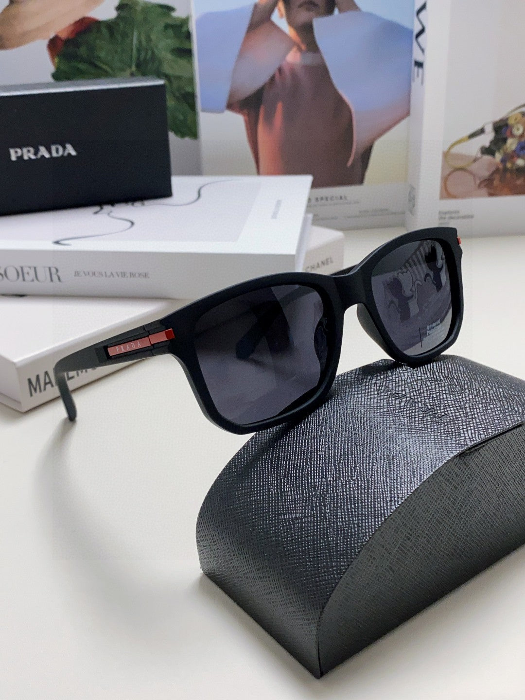 Prada Fashion Black Lens Sunglasses for Men & Women - 487117 - detail image 7